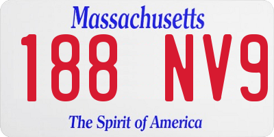 MA license plate 188NV9