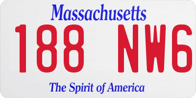 MA license plate 188NW6