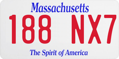 MA license plate 188NX7
