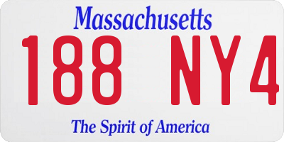MA license plate 188NY4