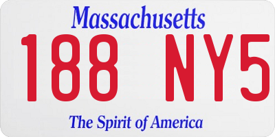 MA license plate 188NY5