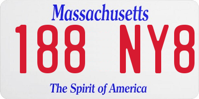 MA license plate 188NY8