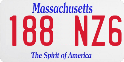 MA license plate 188NZ6