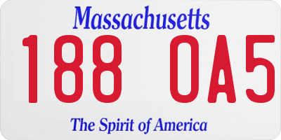 MA license plate 188OA5