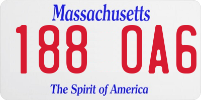 MA license plate 188OA6