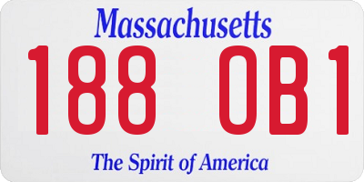 MA license plate 188OB1