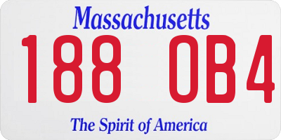 MA license plate 188OB4