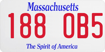 MA license plate 188OB5