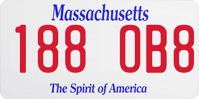 MA license plate 188OB8
