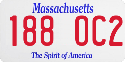 MA license plate 188OC2