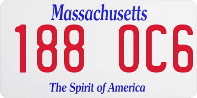 MA license plate 188OC6