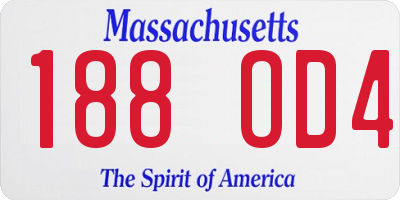 MA license plate 188OD4