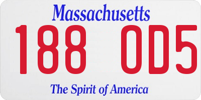 MA license plate 188OD5