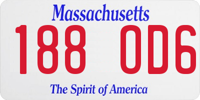 MA license plate 188OD6