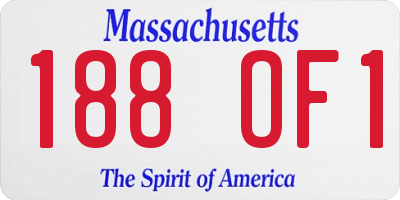 MA license plate 188OF1