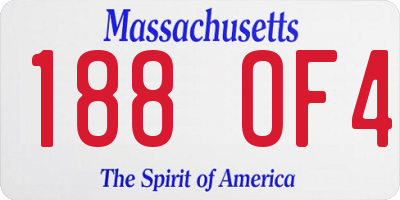 MA license plate 188OF4
