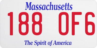 MA license plate 188OF6