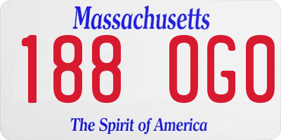MA license plate 188OG0