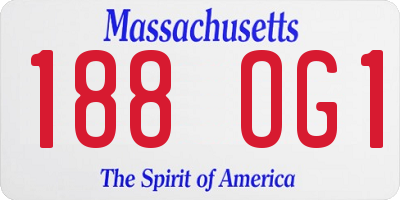 MA license plate 188OG1