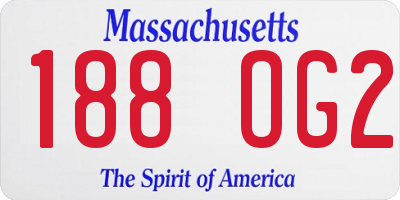 MA license plate 188OG2
