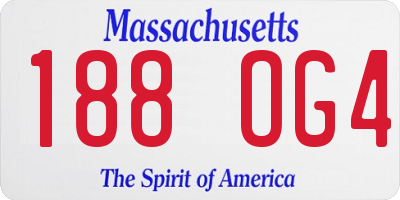 MA license plate 188OG4