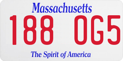 MA license plate 188OG5
