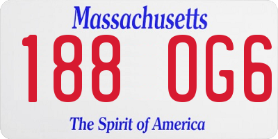MA license plate 188OG6