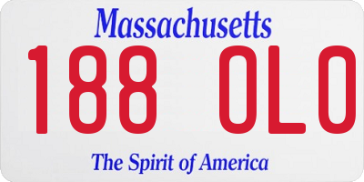 MA license plate 188OL0