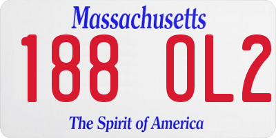 MA license plate 188OL2