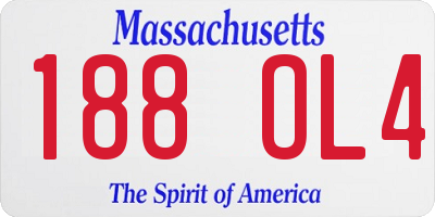 MA license plate 188OL4
