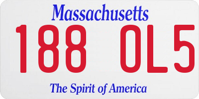 MA license plate 188OL5