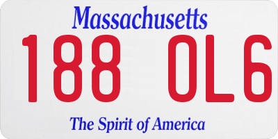 MA license plate 188OL6