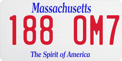 MA license plate 188OM7