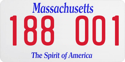 MA license plate 188OO1