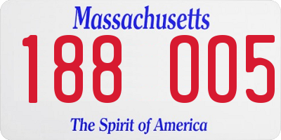 MA license plate 188OO5