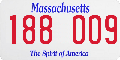 MA license plate 188OO9