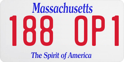 MA license plate 188OP1