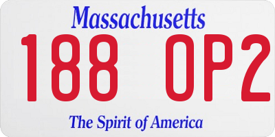 MA license plate 188OP2