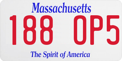 MA license plate 188OP5