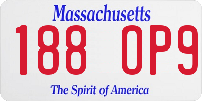 MA license plate 188OP9