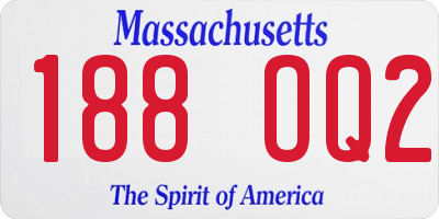 MA license plate 188OQ2