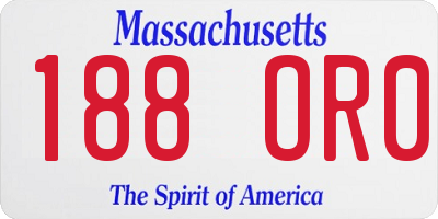 MA license plate 188OR0