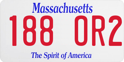 MA license plate 188OR2