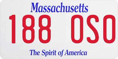 MA license plate 188OS0