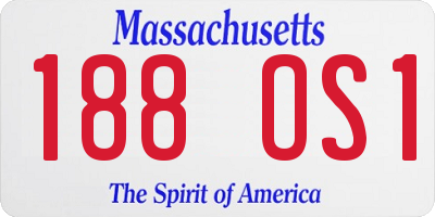 MA license plate 188OS1