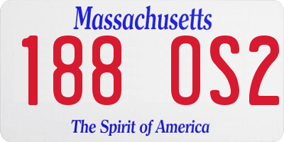 MA license plate 188OS2