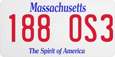 MA license plate 188OS3