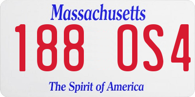 MA license plate 188OS4