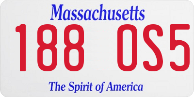 MA license plate 188OS5