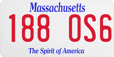 MA license plate 188OS6
